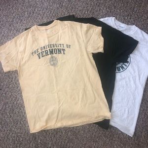 Set of Three University of Vermont T-Shirts